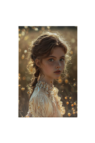 StoryGift Romania Tablou Canvas: Copilă În Câmp Cu Flori Sălbatice În Rochie ...