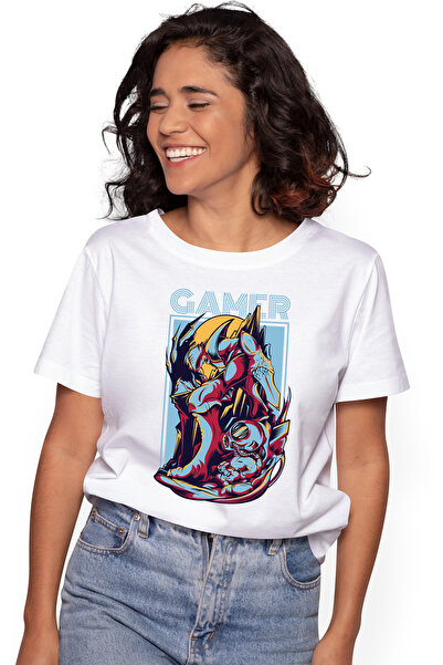 StoryGift Romania Tricou Femei Cu Monstru Si Silueta OM In Costum De Astronau...