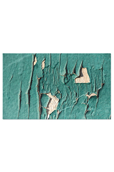 StoryGift Romania Tablou Canvas: Textura Rustica A Unei Scanduri Vopsite In Albastru - Natural, Aspru, Lemn