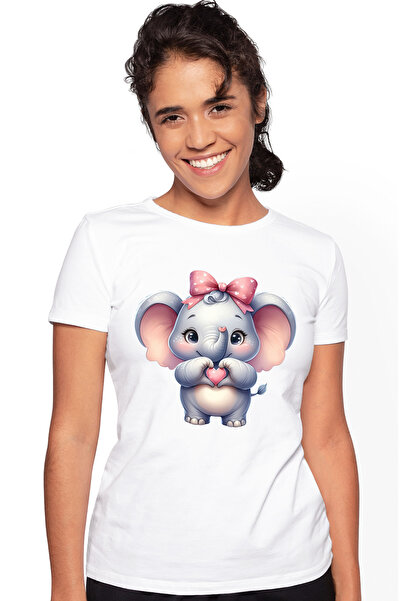 StoryGift Romania Tricou Femei cu o femela elefant care face un semn in forma...
