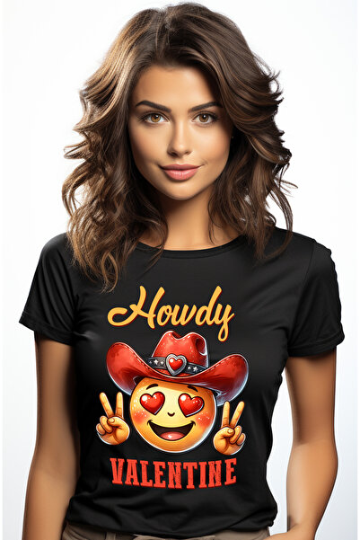 StoryGift Romania Tricou Femei cu emoji cu ochii in forma de inimioare cu mes...