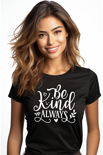 StoryGift Romania Tricou Femei cu inimioare si textul in engleza "Be kind. Al...