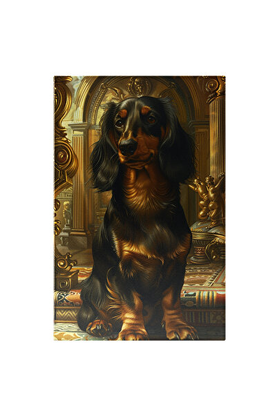 StoryGift Romania Tablou Canvas Catelul Mic Negru Cu Ochii Mici Si Privire Tr...