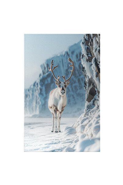 StoryGift Romania Tablou Canvas: Timiditatea Cerbului Polar Gheța A Cuprins Ț...