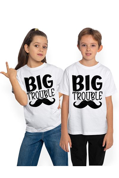 StoryGift Romania Tricou Copii Cu Textul "big Trouble" - Problema Mare Ai Dat De Belea 100% Bumbac, Unisex,