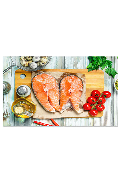 StoryGift Romania Tablou Canvas Bucati De Somon Cu Legume Organice O Selectie Delicioasa Si Sanatoasa Pentru O M