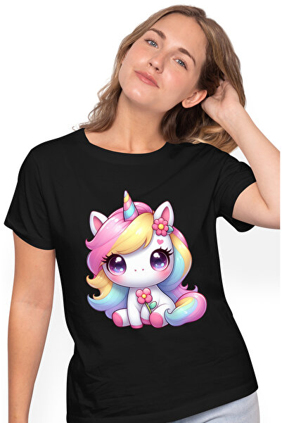 StoryGift Romania Tricou Femei cu un ponei timid, ilustratie, flori, creatura...