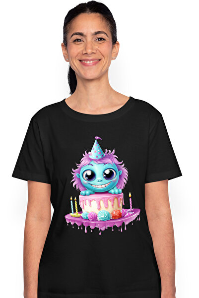 StoryGift Romania Tricou Femei cu o creatura in forma de minge, albastra, ilu...