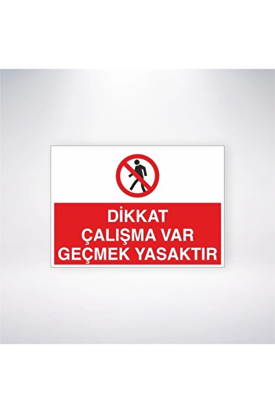 Reysa Tasarım Attention Work in Progress Crossing Prohibited Sticker 20X28 cm