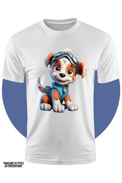 StoryGift Romania Tricou Copii Cu Un Catel Bucuros, Ilustratie, 3d, Costum De Agent Special, Pentru Iubitori