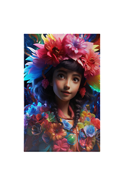 StoryGift Romania Tablou Canvas: Fetita Cu Pistrui Si Coronita De Flori In Pa...