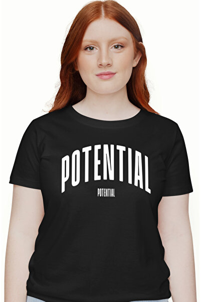 StoryGift Romania Tricou Femei Cuvantul Potential, Motivational, Self Help, I...