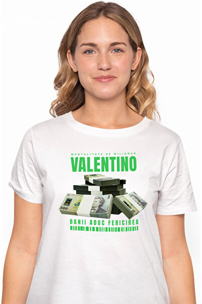StoryGift Romania Tricou Femei - Banii Aduc Fericirea, Cu Imprimeu Pe Fata, 1...