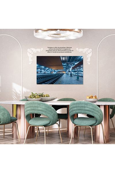 StoryGift Romania Canvas Painting: Train Station - Night Travel