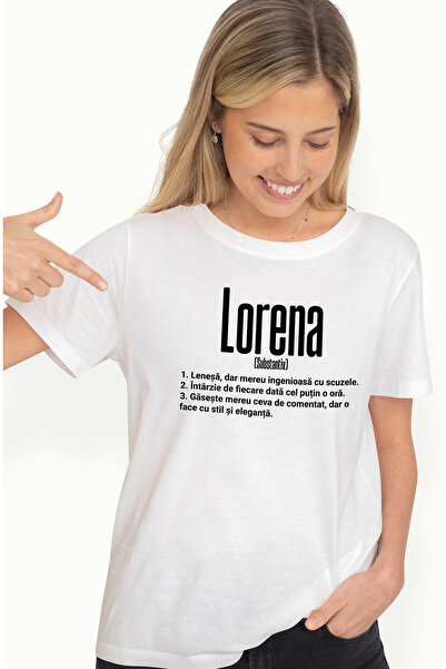StoryGift Romania Tricou Femei Cu Numele Lorena, si Mesaj Amuzant, Lenesa, Me...