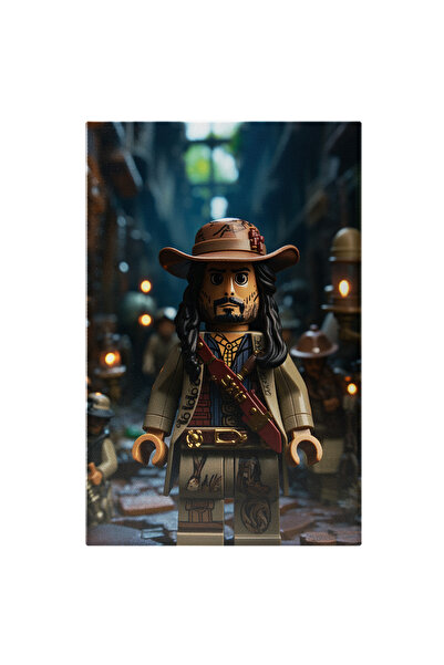 StoryGift Romania Tablou Canvas: Pirat Figurina Lego Cu Parul Lung Si Palarie...