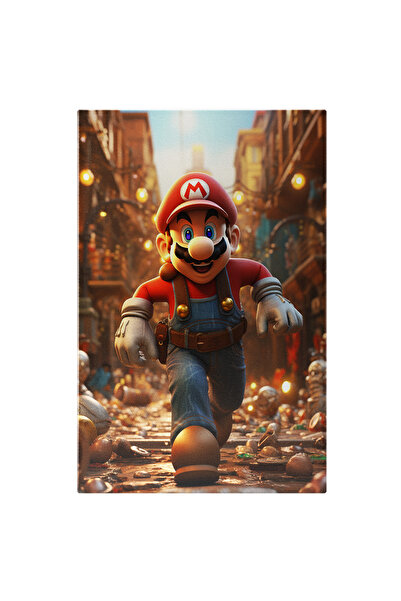 StoryGift Romania Tablou Canvas: Super Mario Alergand Cu Manusi Albe Si Ochii...
