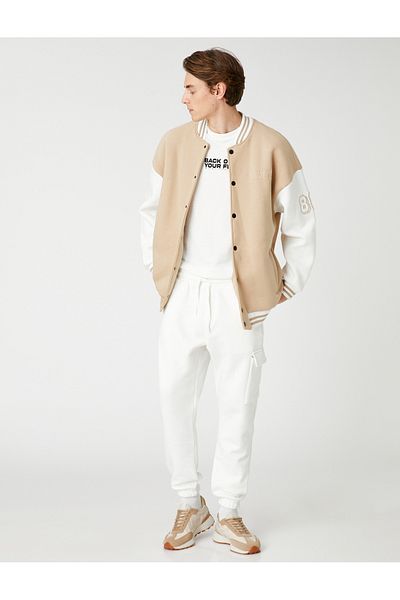 Koton Jogger Sweatpants with Cargo Pocket, Zipper Detail and Tied Waist