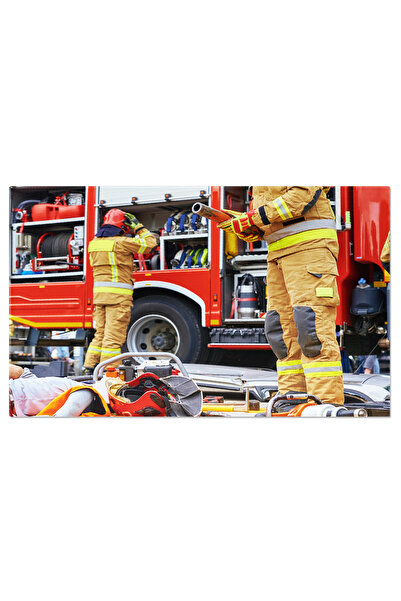 StoryGift Romania Tablou Canvas - Pompieri Pregatiti Pentru Interventii: Exer...