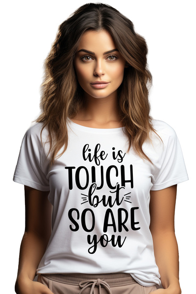 StoryGift Romania Tricou Femei cu text in engleza cu textul "Life is tough, b...