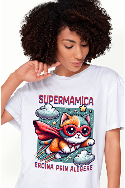 StoryGift Romania Tricou Femei Super Mamica, SuperErou, Eroina Prin Alegere, ...