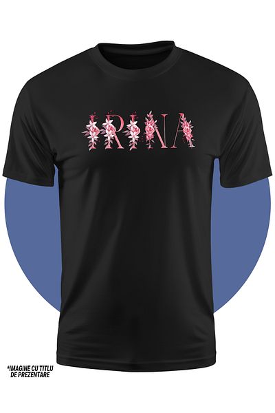 StoryGift Romania Tricou Copii Fete Cu Numele Irina, Floral, Colorat, Creativ, Frumos, Unicat 100% Bumbac, U
