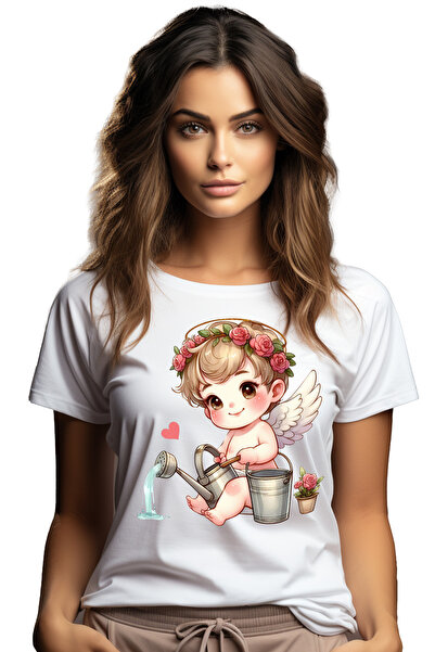 StoryGift Romania Tricou Femei cu un bebelus care uda cu stropitoarea, harnic...