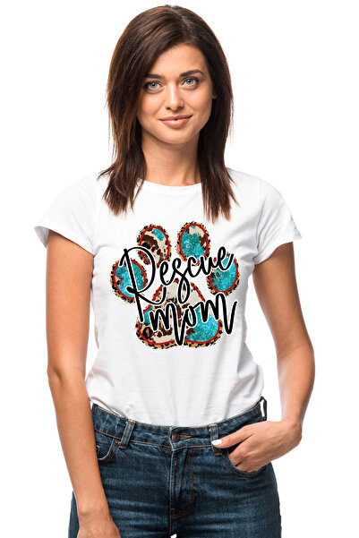 StoryGift Romania Tricou Femei cu mesajul "Rescue Mom", caine, animal de comp...