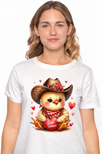 StoryGift Romania Tricou Femei cu un puisor de gaina care tine o inimioara, i...