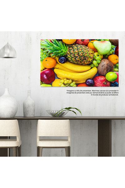 StoryGift Romania Tablou Canvas Compozitie De Fructe Proaspete, Fruit, Food, Grape, Banana, Apple 503