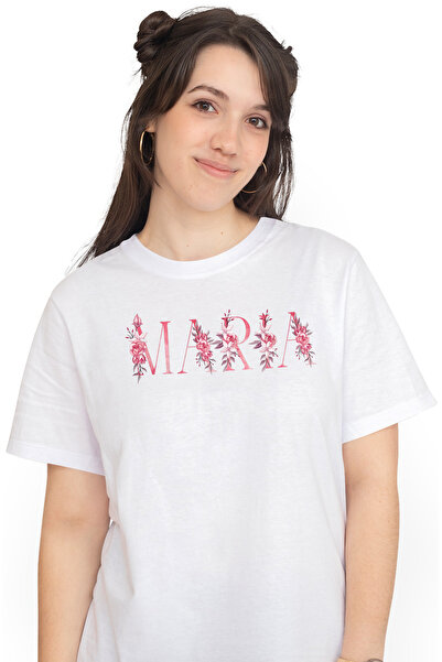 StoryGift Romania Tricou Femei Cu Numele Maria, Floral, Colorat, Creativ, Fru...