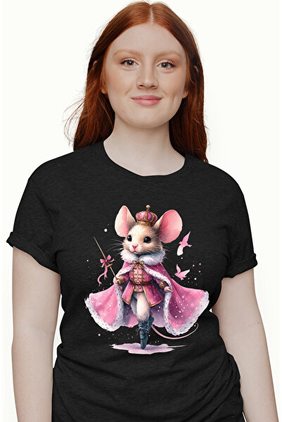 StoryGift Romania Tricou Femei cu un soarece imbracat in haine regale, ilustr...
