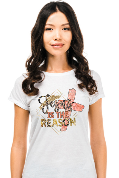 StoryGift Romania Tricou Femei cu mesajul "Jesus is the reason", religie, ilu...