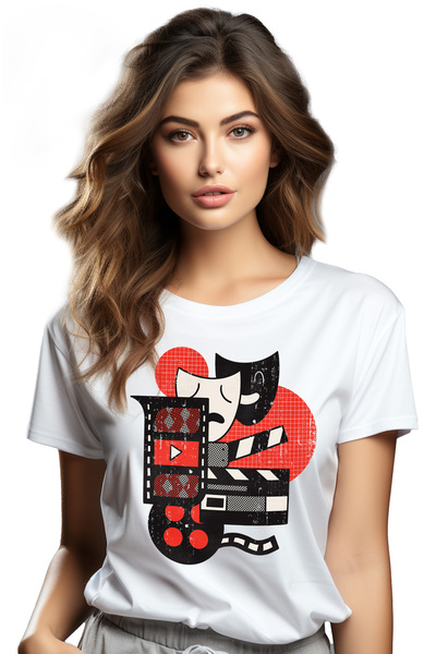 StoryGift Romania Tricou Femei Personalizata Elemente Cinema, Film, Masca Fer...