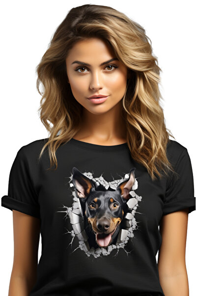 StoryGift Romania Tricou Femei cu un caine care scoate capul printr-un zid, i...
