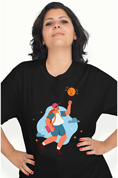 StoryGift Romania Tricou Femei Cu Balon, Bec, Elev, Ghiozdan, Nori, Cer, Stel...