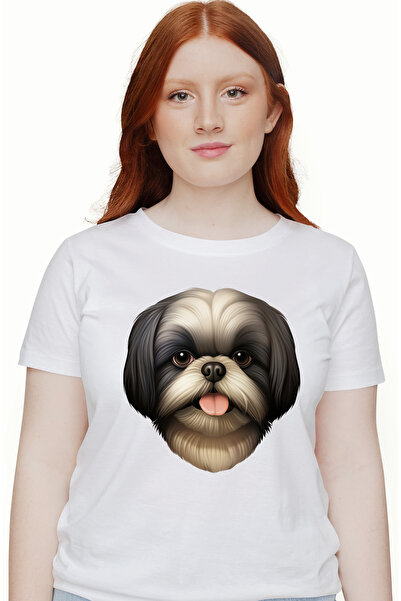 StoryGift Romania Tricou Femei cu un catel blanos de talie mica, ilustratie, ...