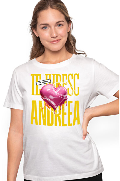 StoryGift Romania Tricou Femei Te Iubesc Andreea, Dragoste, Inima, Iubire, Sf...