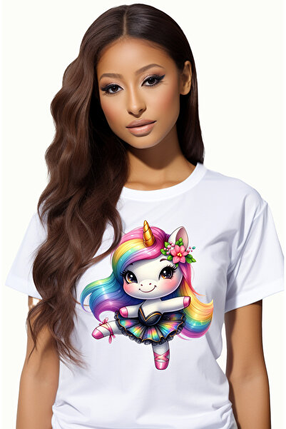 StoryGift Romania Tricou Femei cu un unicorn care danseaza, ilustratie, balet...