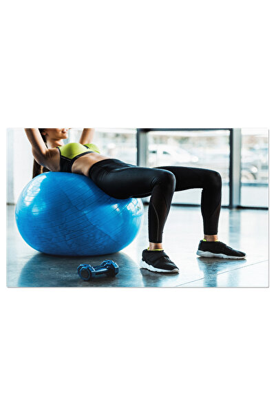 StoryGift Romania Tablou Canvas: Antrenamentul Atletic In Sala De Fitness - Fata, Exercitii, Dumbbell