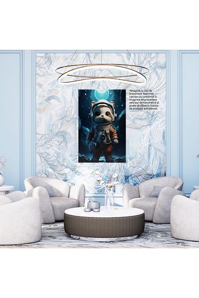 StoryGift Romania Tablou Canvas: Pisicuta Pregatita Sa Mearga In Spatiu In Costum De Astronaut Portocaliu Pictur