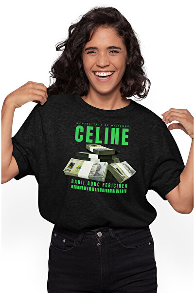 StoryGift Romania Tricou Femei - Banii Aduc Fericirea, Cu Imprimeu Pe Fata, 1...