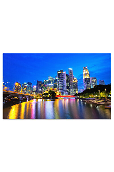 StoryGift Romania Tablou Canvas: Skyline-ul Urban La Apus - Reflectarea Arhit...