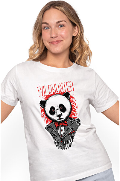 StoryGift Romania Tricou Femei Cu Portret Urs Panda In Costum Cu apion Rosu, ...
