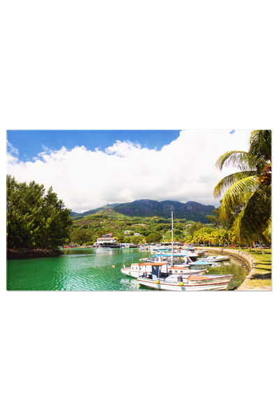 StoryGift Romania Tablou Canvas Marina In Seychelles, Seychelles, Victoria, Insula, Iaht, Mahe, Port, Pescar, Pei