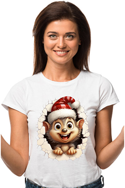 StoryGift Romania Tricou Femei cu un animalut vesel care scoate capul printr-...