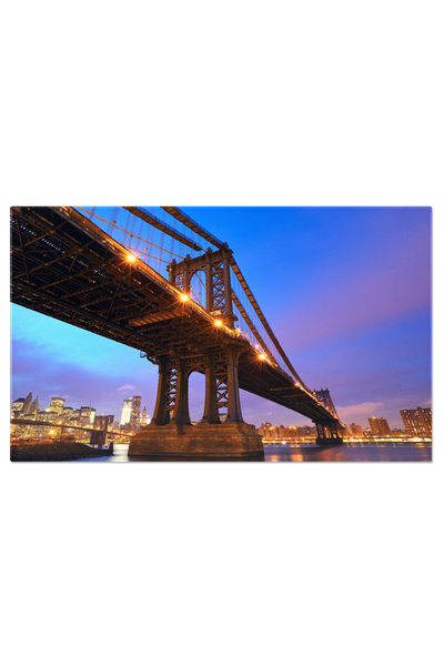 StoryGift Romania Tablou Canvas: Brooklyn Bridge La Amurg - Arhitectura Si Luminite In Lower Manhattan