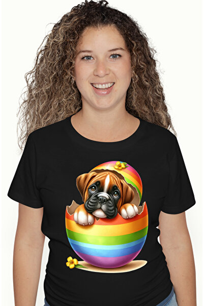 StoryGift Romania Tricou Femei cu un catel timid care iese dintr-un ou spart,...