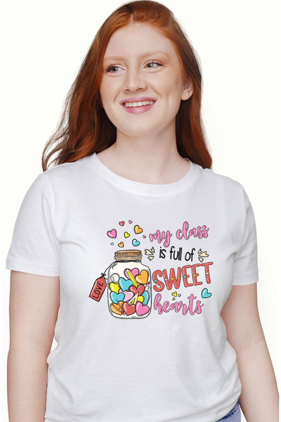 StoryGift Romania Tricou Femei cu mesajul "My class is full of sweet hearts",...