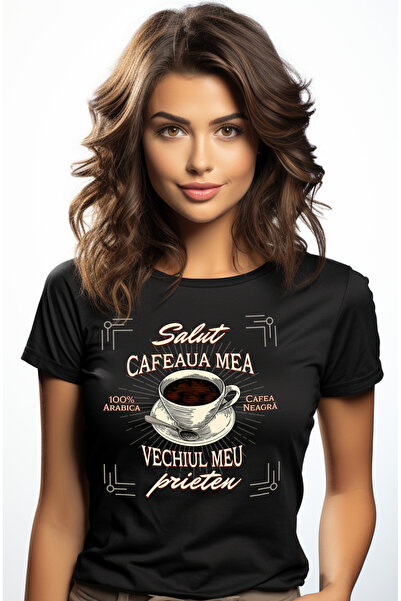 StoryGift Romania Tricou Femei Salut, cafeaua mea – vechiul meu prieten energ...